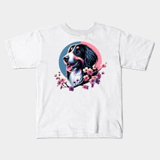 Schapendoes Revels in Spring's Cherry Blossoms Glow Kids T-Shirt